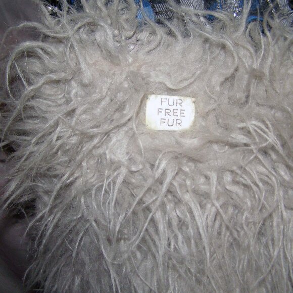 NEW Stella McCartney Faux Fur Gray Chain Tote Hobo bag - Picture 8 of 13